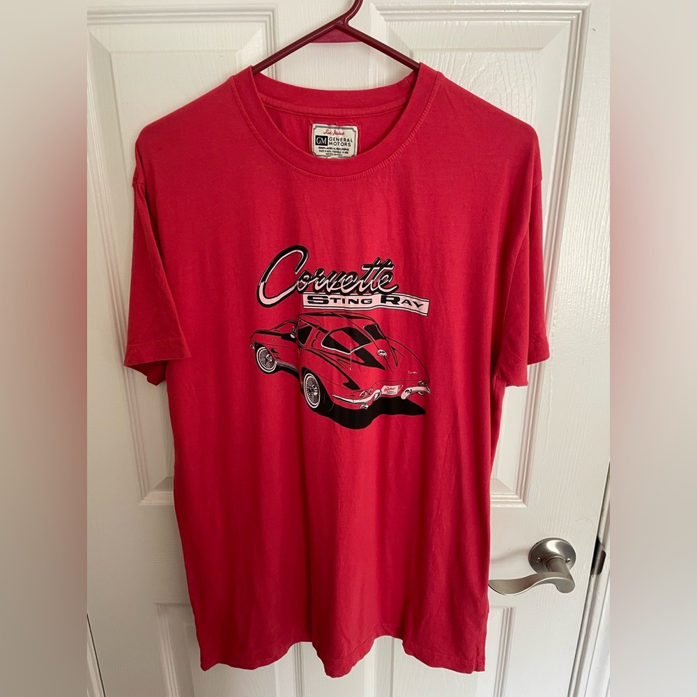 Red Jacket General Motors Vintage Shirt Corvette Sting Ray Red Mens Size Large